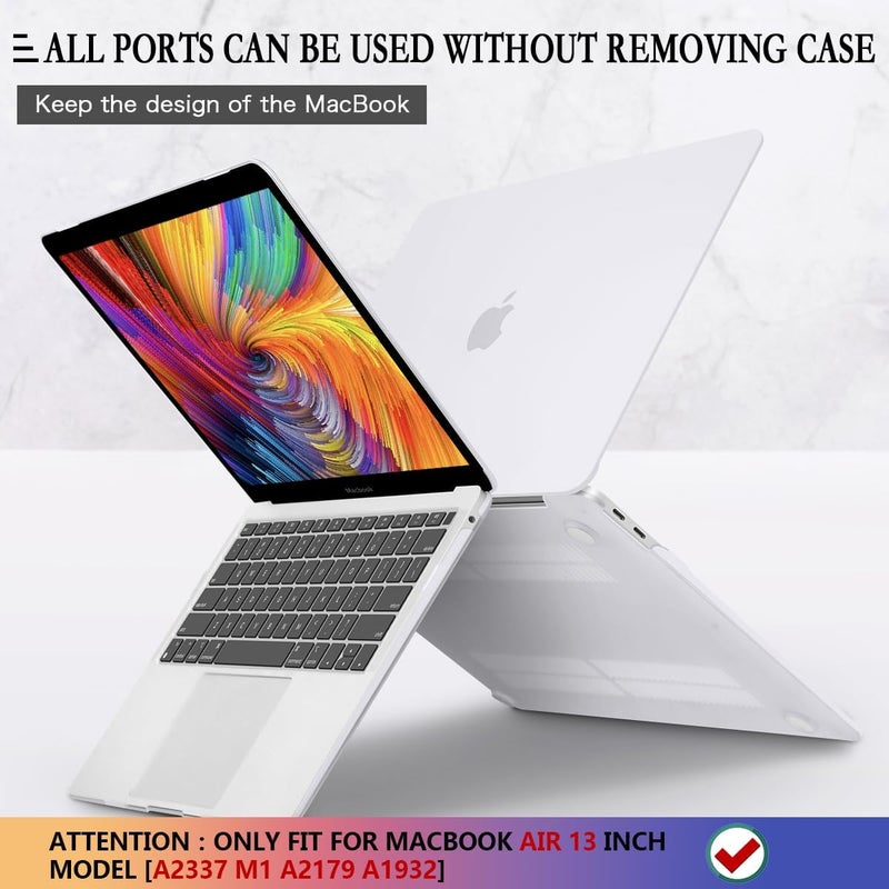 CISSOOK Matte Clear Hard Shell Cover for MacBook Air 13 Inch M1 Case 2020 2021-2018 Release Model A2337 M1 A2179 A1932 with Touch ID, Plastic Hard Case for Air 13" with Keyboard Cover Screen Protector - Image 5